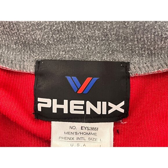 Phenix Men's Medium Long Sleeve 1/4 Polyester Fleece Top Red White - Picture 6 of 8